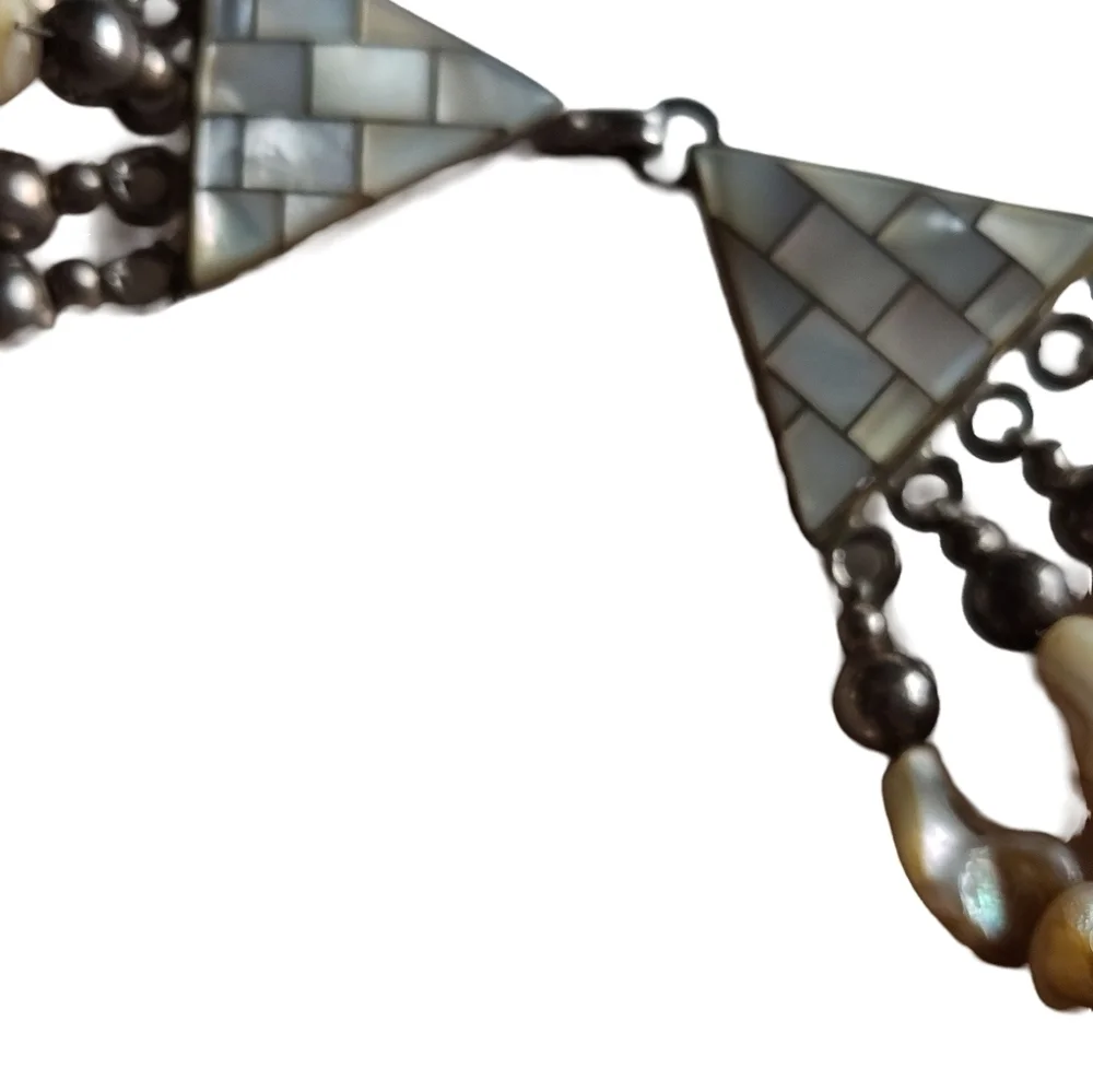 • Mother of Pearl Five Strand Necklace •